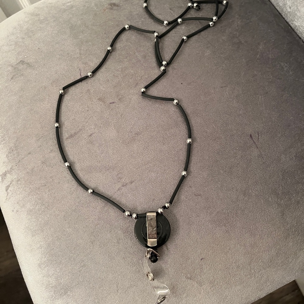 Elegant Black and Silver Necklace